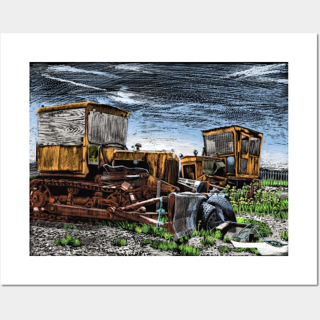 2 Dozers Wall Art by WonderWebb